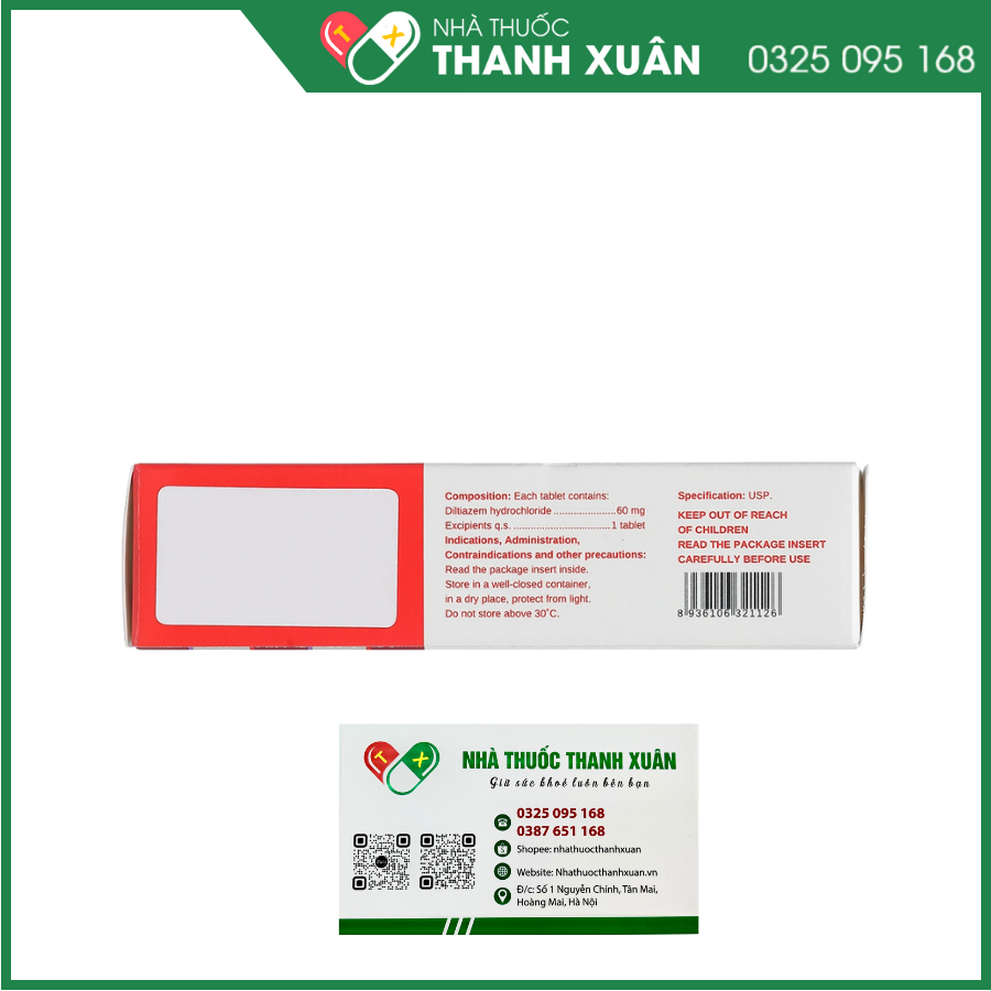 Diltiazem Stella 60mg điều trị và dự phòng cơn đau thắt ngực